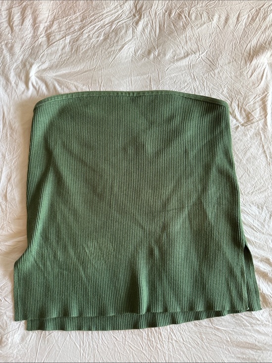 Abercrombie & Fitch Tops - Abercrombie & Fitch Olive Green Ribbed Strapless Tube Top